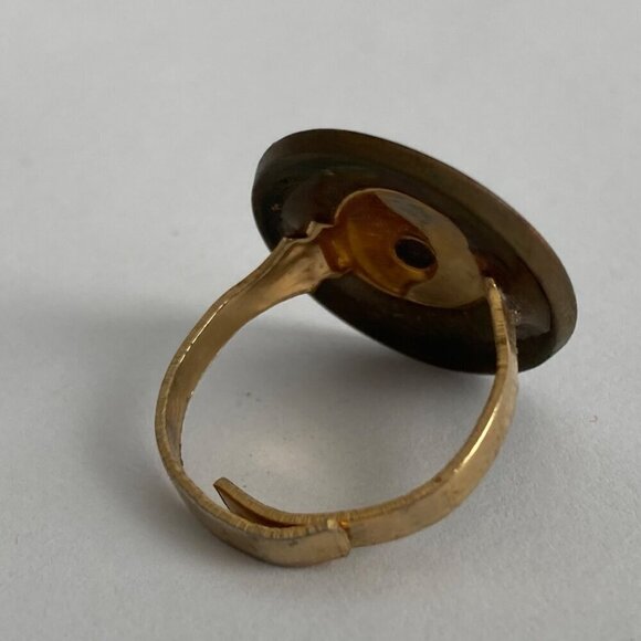 Vintage Penny Ring Rounded Gold Adjustable Estate Find 1945 - Picture 3 of 4